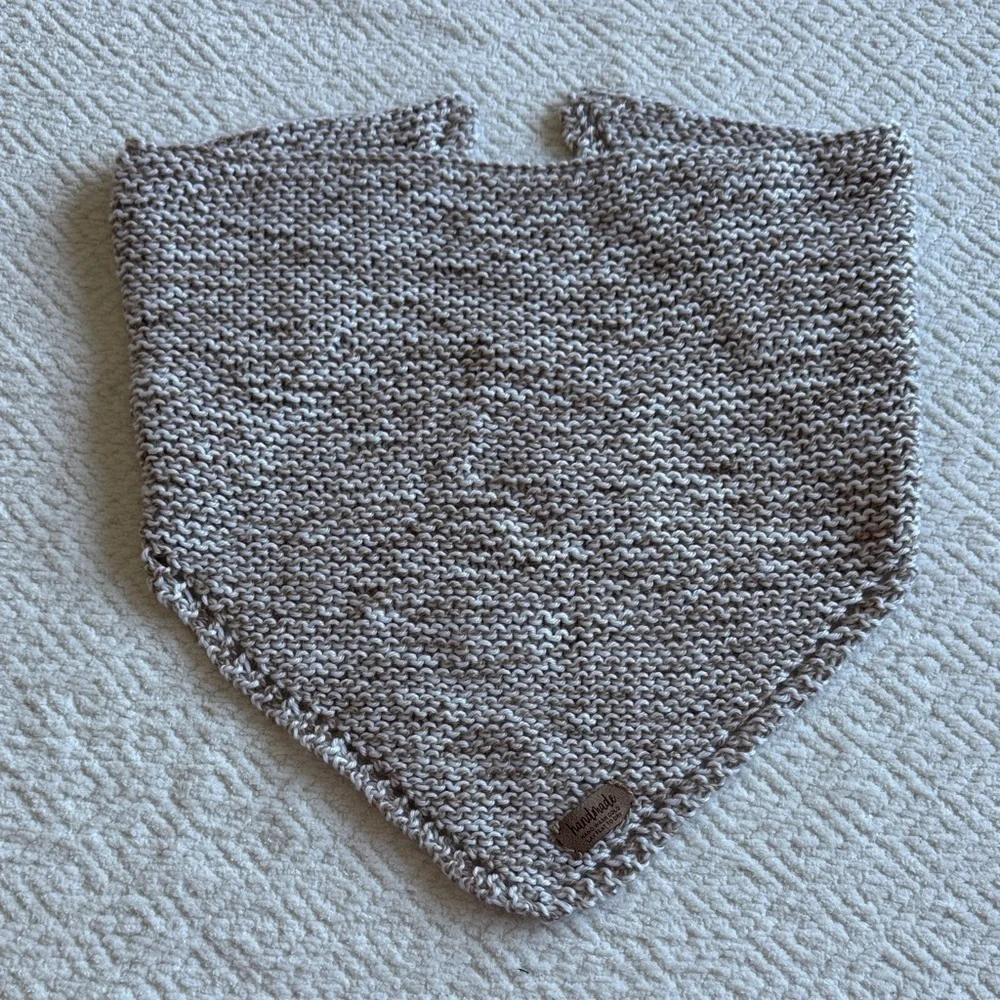 Light Brown and White Knit Bandana Handmade